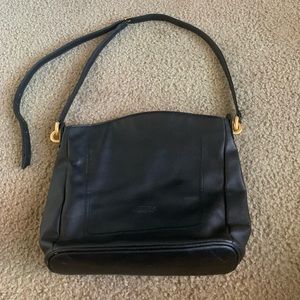 Ventura Collection Vintage Black Leather Body Cross Bag
